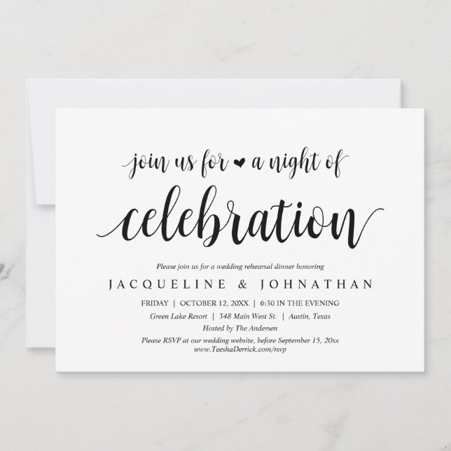 Invitation Rejoignez-nous pour une nuit de célébration de rép (Devant)