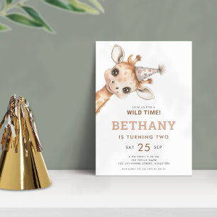 Invitation Rejoignez-nous pour Wild Time Giraffe 2e fête d'an