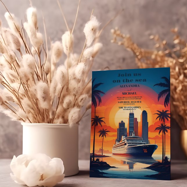 Invitation Rejoignez-nous sur le mariage de croisières en mer (Créateur téléchargé)