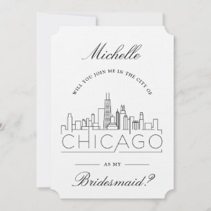 Invitation Rejoins-moi à Chicago   Demande de fête de mariage