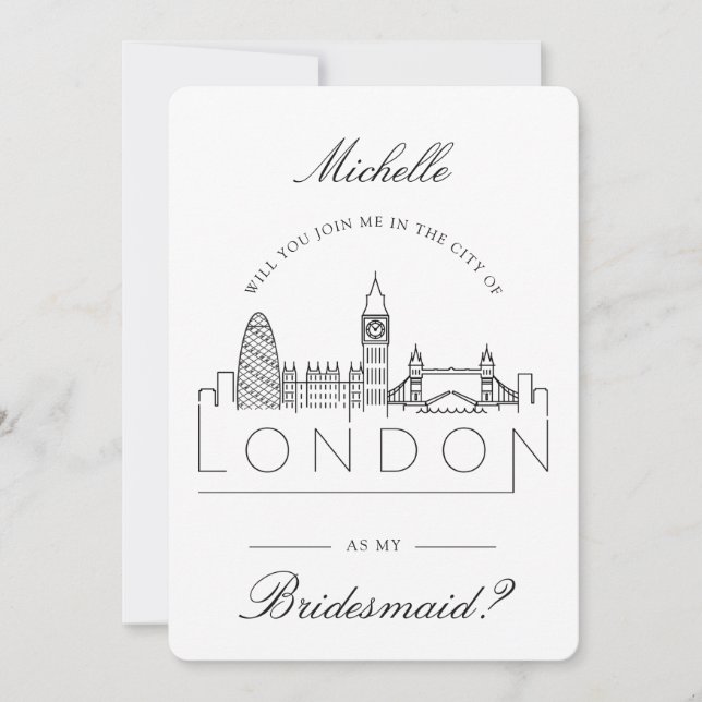 Invitation Rejoins-moi à Londres | Demande de fête de mariage (Devant)