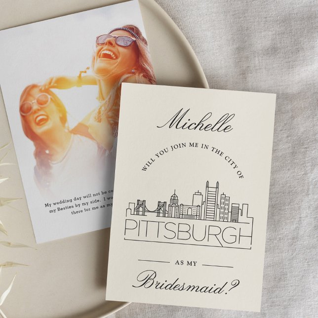 Invitation Rejoins-moi à Pittsburgh | Demande de fête de mari (Créateur téléchargé)