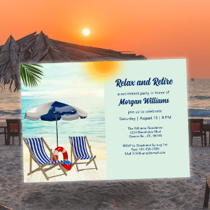 Invitation Relax et Retire Chaise de plage Tropical Retraite