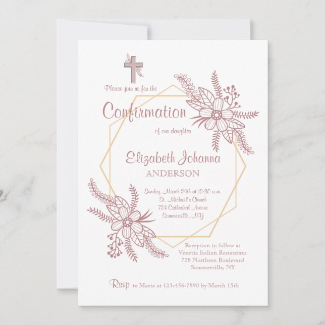 Invitation religieuse à l'étreinte florale (Devant)