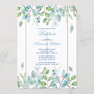 Invitation religieuse aux feuilles aquarelles