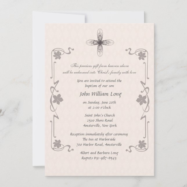 Invitation religieuse croisée de Finial (Devant)