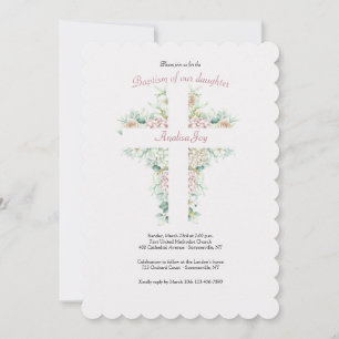 Invitation religieuse croisée florale