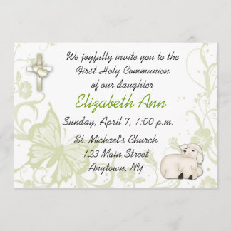 Invitation religieuse d'agneau de bébé