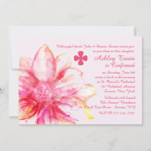 Invitation religieuse de dahlia rose