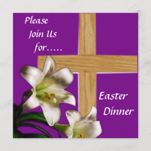 Invitation religieuse de dîner de Pâques
