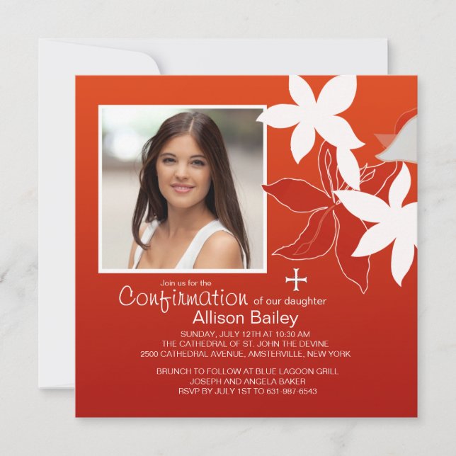 Invitation religieuse de photo de lis de (Devant)