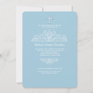 Invitation religieuse Filigree Blue