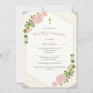 Invitation religieuse florale