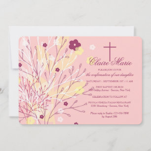 Invitation religieuse florale fantaisiste
