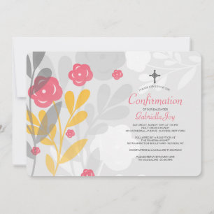 Invitation religieuse florale tendance