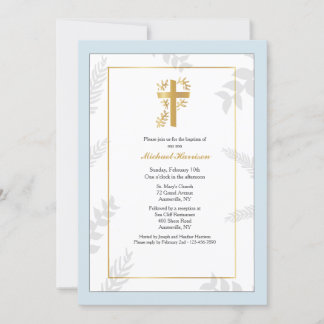 Invitation religieuse Gold Cross