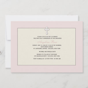 Invitation religieuse rose