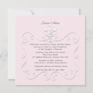 Invitation religieuse rose Coeur tendre