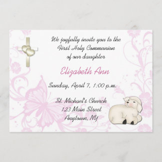 Invitation religieuse rose de l'agneau