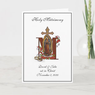 Invitation Religieux catholique Mariage floral Guadalupe