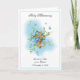 Invitation Religieux Religieux Traditionnel Bleu Mariage Flor