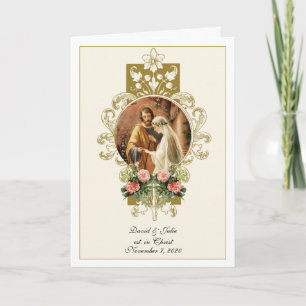 Invitation Religieux Religieux Traditionnel Mariage Floral