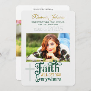 Invitation Religion Christian Class of 2023 Photo de graduati