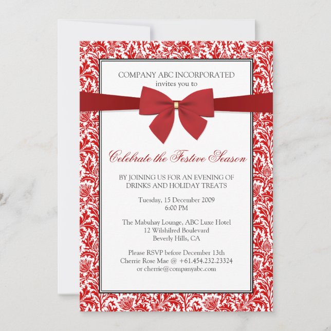 Invitation Religion Neutres Holiday Party (faux Ribbon) (Devant)