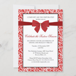 Invitation Religion Neutres Holiday Party (Faux Ribbon)