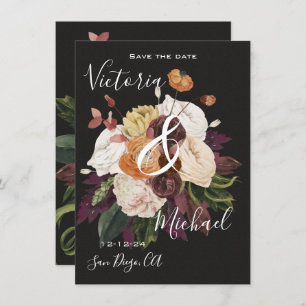 Invitation Rembrandt Autumn Floral Save the Date Mariage