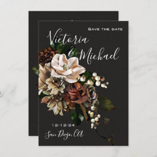 Invitation Rembrandt Magnolia Sauvez la date Mariage