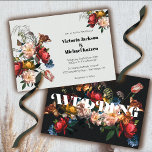 Invitation Rembrandt Moderne Floral Dark & Moody Mariage<br><div class="desc">Rembrandt Modern Floral Wedding Invitations avec des fleurs de maître néerlandais inspirées avec une sensation d'humour et arrière - plan sombre. L'autre côté a un arrière - plan léger. Correspondance d'éléments avec cette conception disponible.</div>