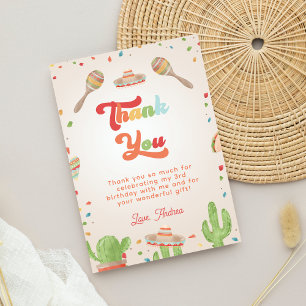 Invitation Remerciement d'anniversaire pour enfant Coloré Gro