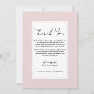Invitation Remerciement de mariage moderne minimaliste Or ros
