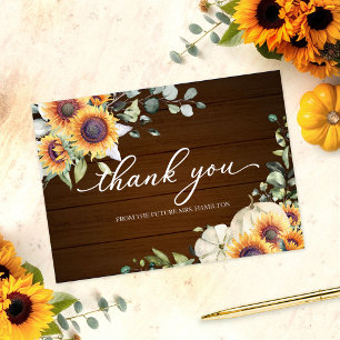 Invitation Remerciement Fleurs de Tournesol Végétal Fête de F