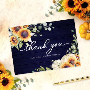 Invitation Remerciement Fleurs de Tournesol Végétal Mariage A