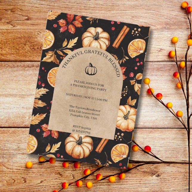 Invitation Remerciements à la Soirée de Thanksgiving (Créateur téléchargé)