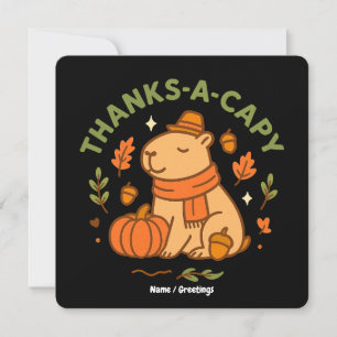 Invitation Remerciements-Capy Cute Capybara Action de grâce R