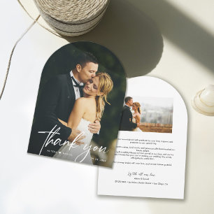 Invitation Remerciements de mariage Arche Bohème Photo Merci