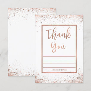 Invitation Remerciements de mariage chic et moderne rose gold