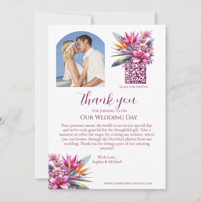 Invitation Remerciements de mariage - Douceur Tropicale - Pho (Devant)