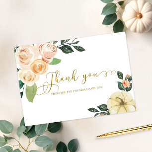 Invitation Remerciements de mariage Floral Citrouille Automne