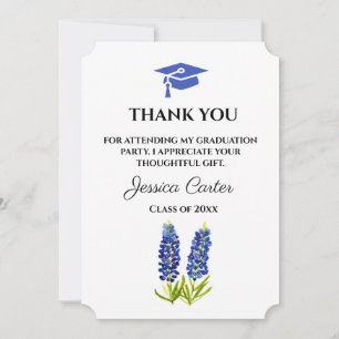 Invitation Remerciements de remise de diplômes floraux Bluebo