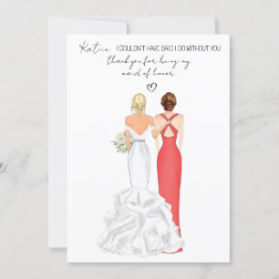 Invitation Remerciements personnels pour être ma demoiselle d