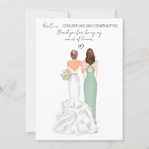 Invitation Remerciements personnels pour être ma demoiselle d