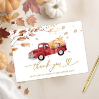 Remerciements pour Baby Shower de camion vintage d