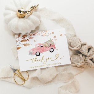 Invitation Remerciements pour une Baby Shower Fille Vintage C