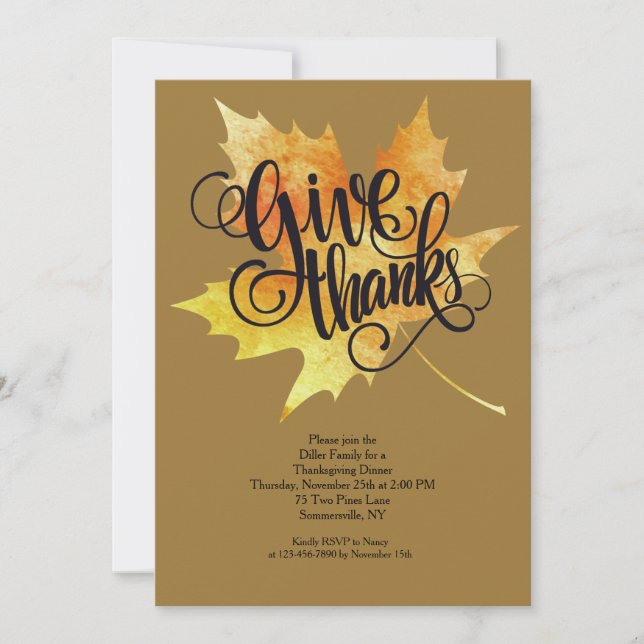 Invitation Remerciements Thanksgiving (Devant)