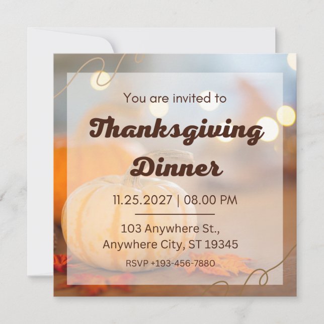 Invitation Remerciez ce Thanksgiving avec Custom (Devant)