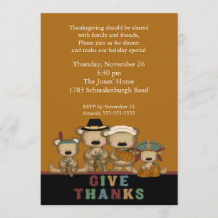 Invitation Remerciez les mignons ours de l'invitation de Than